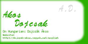 akos dojcsak business card