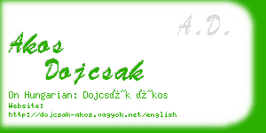 akos dojcsak business card